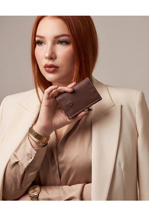 Billetera Delgada Portadocumentos Tarjetero Karla Chacon Aime Beige