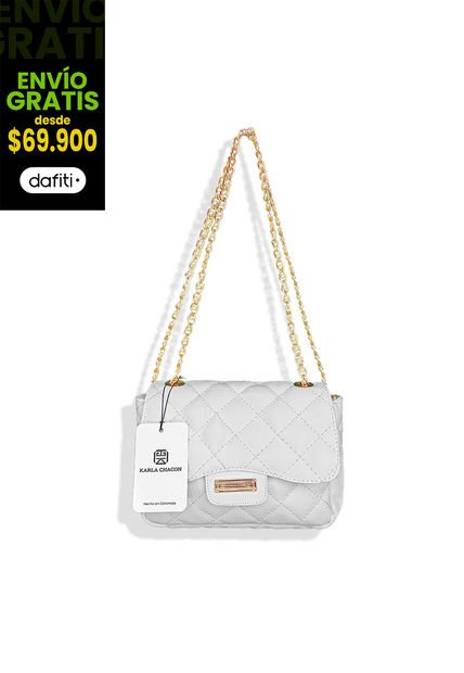 Bolso Manos Libres De Dama Mujer Karla Chacon Roma Blanco
