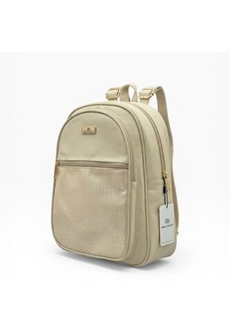 Morral Maletin Mochila Universidad Casual Mediano De Dama Mujer Karla Chacon Nely Beige KARLA CHACON