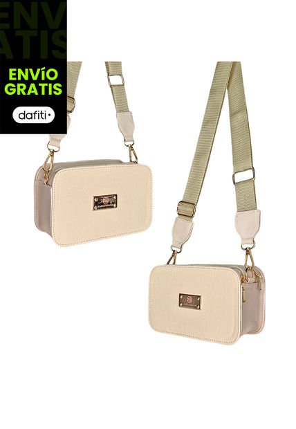 Bolso Manos Libres De Dama Mujer Karla Chacon Evah Beige