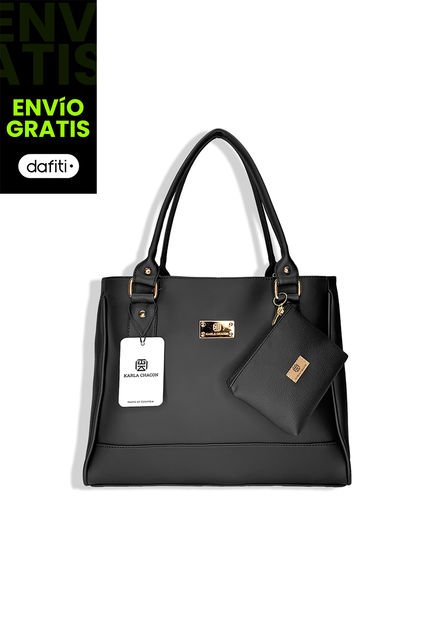 Bolso Dama Cartera Mujer Karla Chacon Crez Negro