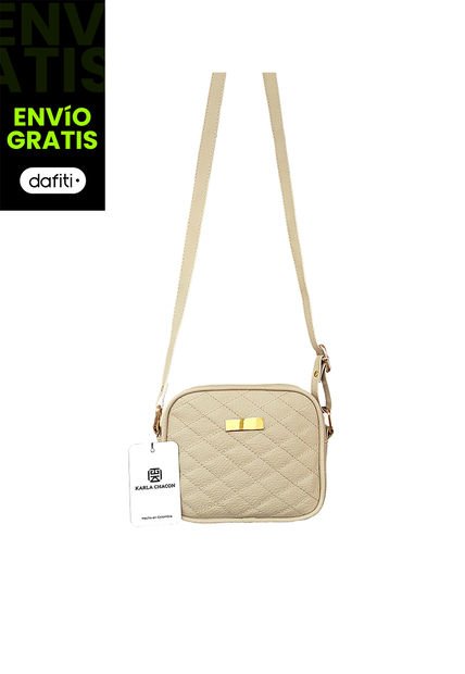 Bolso Manos Libres De Dama Mujer Karla Chacon Sade Beige