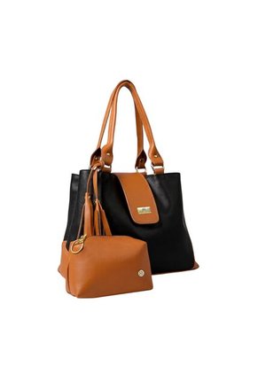 Bolso De Hombro Cartera Dama Con Monedero Luna Negro 