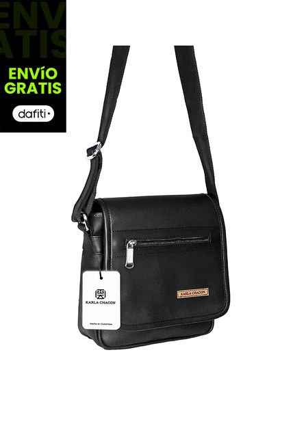 Bolso Carriel Manos Libres Para Hombre Karla Chacon Enzo Negro