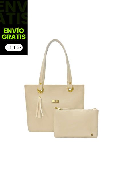 Bolso Dama Cartera Mujer Karla Chacon Gady Beige