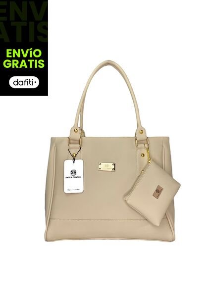 Bolso Dama Cartera Mujer Karla Chacon Crez Beige