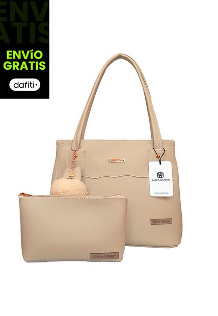 Bolso Dama Cartera Mujer Karla Chacon Gema Beige