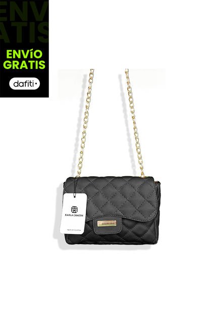 Bolso Manos Libres De Dama Mujer Karla Chacon Roma Negro