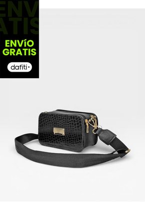 Bolso Bandolera Manos Libres De Dama Mujer Karla Chacon Evah Negro