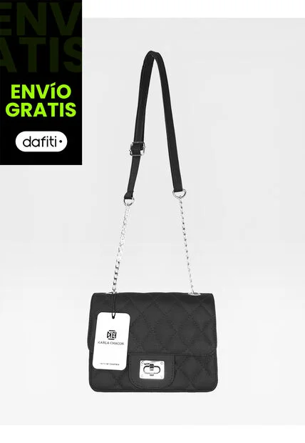 Bolso Manos Libres Elegante Bandolera De Dama Mujer Karla Chacon Sanz Negro