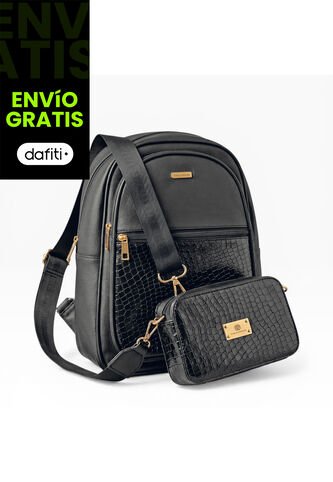 Combo Set Morral Nely + Manos Libres Evah Karla Chacon Negro KARLA CHACON