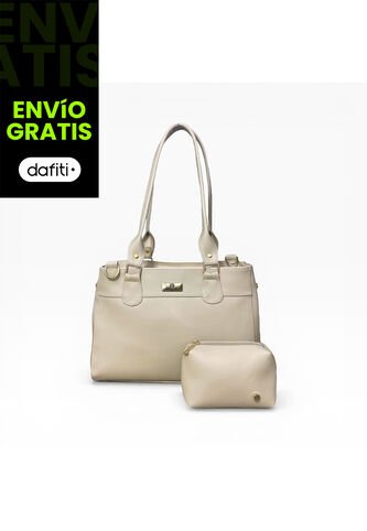 Bolso Cartera Doble Funcion Dama Mujer Karla Chacon Naza Beige KARLA CHACON