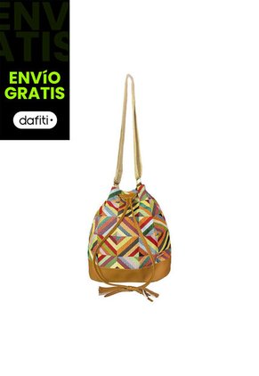 Bolso Manos Libres Bucket Dama Mujer Karla Chacon Aria Miel