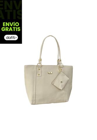 Bolso Tote Elegante Para Mujer Con Monedero Karla Chacon Mila Beige KARLA CHACON