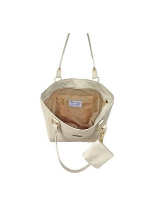 Bolso Tote Elegante Para Mujer Con Monedero Karla Chacon Mila Beige