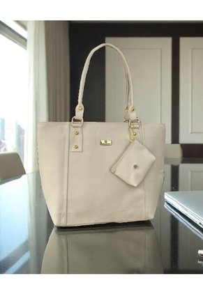 Bolso Tote Elegante Para Mujer Con Monedero Karla Chacon Mila Beige