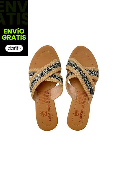 Calzado Zapato Mujer Casual Sandalia Dama Karla Chacon Gladys Negro