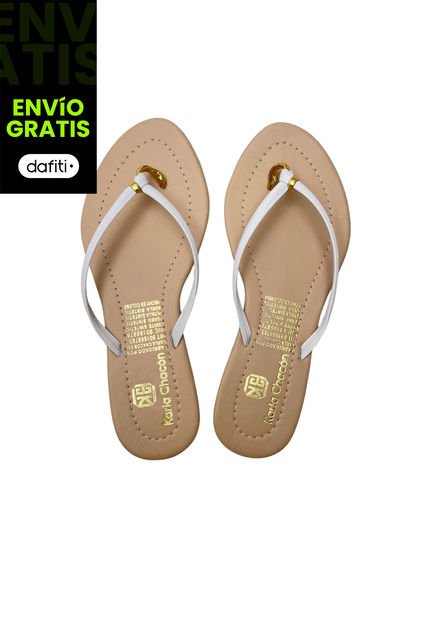 Calzado Zapato Mujer Casual Sandalia Dama Karla Chacon Sandra Blanco