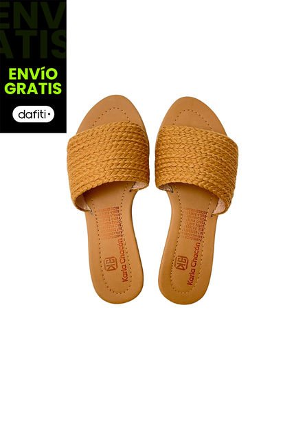 Calzado Zapato Mujer Casual Sandalia Dama Karla Chacon Evolet Miel