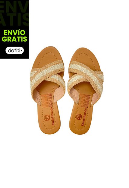 Calzado Zapato Mujer Casual Sandalia Dama Karla Chacon Gladys Beige