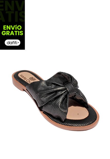 Calzado Zapato Mujer Casual Sandalia Dama Karla Chacon Teresa Negro