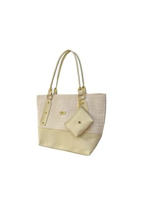 Bolso Tote Elegante Para Mujer Con Monedero Karla Chacon Gala Beige