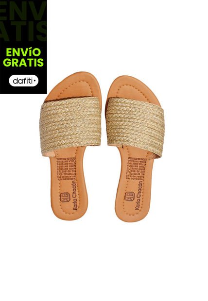 Calzado Zapato Mujer Casual Sandalia Dama Karla Chacon Evolet Beige