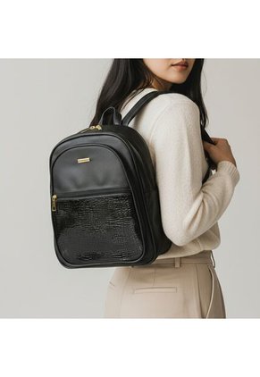 Combo Set Morral Nely + Manos Libres Evah Karla Chacon Negro