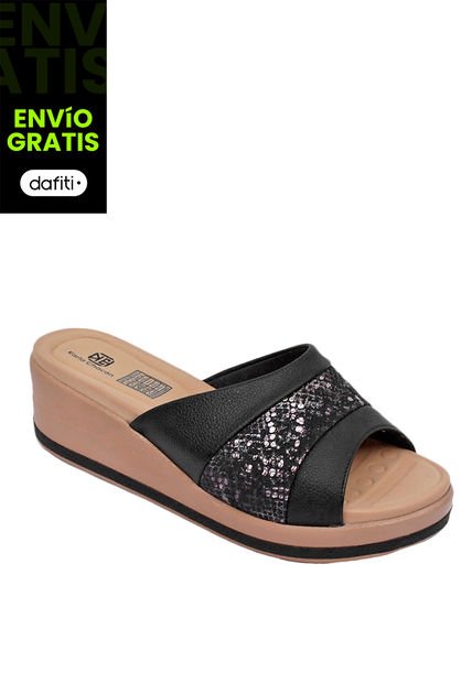 Calzado Zapato Mujer Casual Sandalia Dama Karla Chacon Monica  Negro