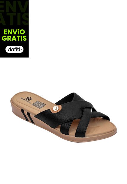 Calzado Zapato Mujer Casual Sandalia Dama Karla Chacon Gisela Negro