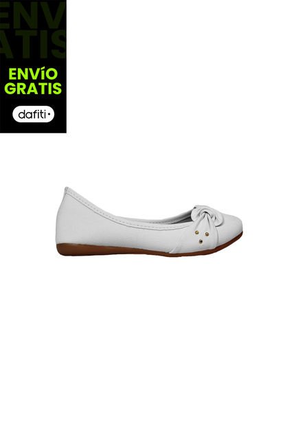 Calzado Casual Dama Zapato Baletas Mujer Karla Chacon Regina Blanco