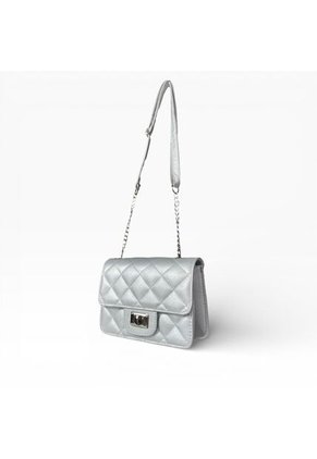 Bolso Manos Libres De Dama Mujer Karla Chacon Sanz Plateado