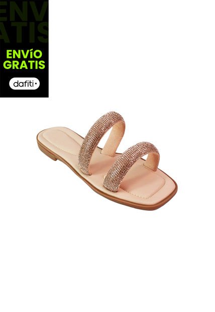 Calzado Zapato Casual Sandalia Plana Dama Karla Chacon Vivian Oro Rosa