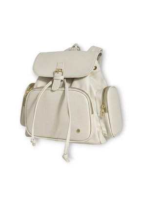 Morral Casual Para Mujer Con Herrajes Dorados Y Múltiples Bolsillos Karla Chacon Abby Beige