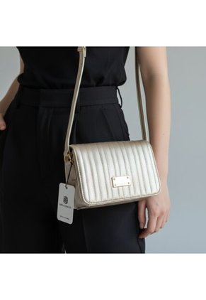 Bolso Cartera Manos Libres Dama Mujer Karla Chacon Baru Dorado