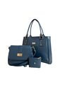 Set De Bolsos Para Mujer Bolso Tote Crez, Bolso Manos Libres Lady, Monedero Karla Chacon Azul de KARLA CHACON