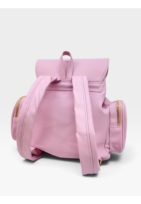 Bolso Maletin Morral Casual Para Mujer Con Herrajes Dorado Karla Chacon Abby Rosa