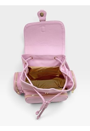 Bolso Maletin Morral Casual Para Mujer Con Herrajes Dorado Karla Chacon Abby Rosa