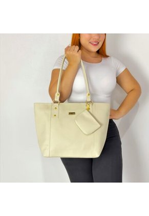 Set De Bolsos Para Mujer Bolso Tote Mila + Bolso Manos Libres Sade + Monedero Karla Chacon Beige