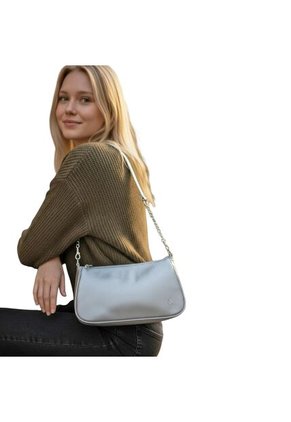 Bolso De Hombro Cartera Mujer Dama Karla Chacon Romy Plata