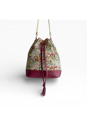 Bolso Manos Libres Bucket Dama Mujer Karla Chacon Aria Vino