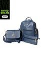 Combo Set Morral Naty + Manos Libres Lady + Cartuchera Karla Chacon Azul de KARLA CHACON