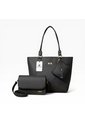 Set De Bolsos Para Mujer Bolso Tote Mila + Bolso Manos Libres Nova + Monedero Karla Chacon Negro de KARLA CHACON