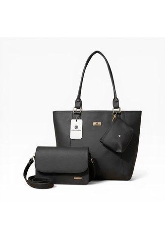 Set De Bolsos Para Mujer Bolso Tote Mila + Bolso Manos Libres Nova + Monedero Karla Chacon Negro KARLA CHACON