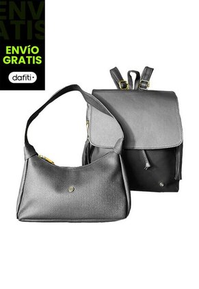 Combo Set Morral Pace + Bolso De Hombro Praga Karla Chacon Negro