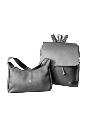 Combo Set Morral Pace + Bolso De Hombro Praga Karla Chacon Negro