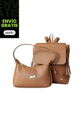 Combo Set Morral Pace + Bolso De Hombro Praga Karla Chacon Miel