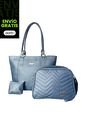 Set De Bolsos Para Mujer Bolso Tote Mila + Bolso Manos Libres Tini + Monedero Karla Chacon Azul de KARLA CHACON