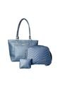 Set De Bolsos Para Mujer Bolso Tote Mila + Bolso Manos Libres Tini + Monedero Karla Chacon Azul de KARLA CHACON