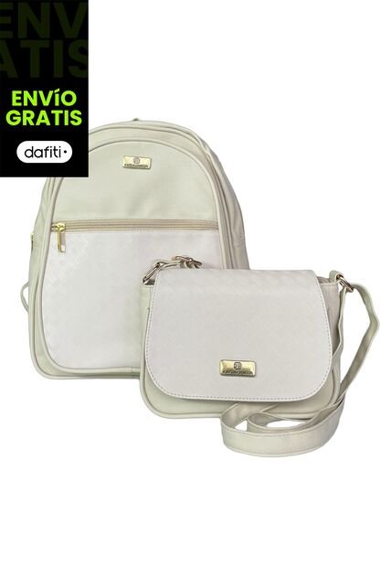 Combo Set Morral Nely + Manos Libres Lara Karla Chacon Beige